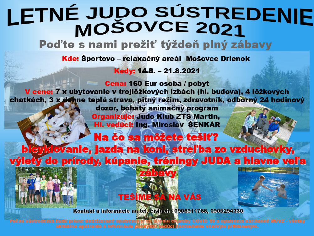 Pozvánka na Judo Camp Mošovce