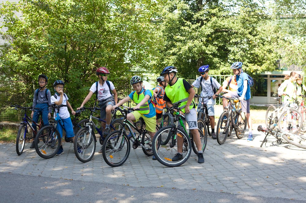 Nástup pred výletom na bicykli